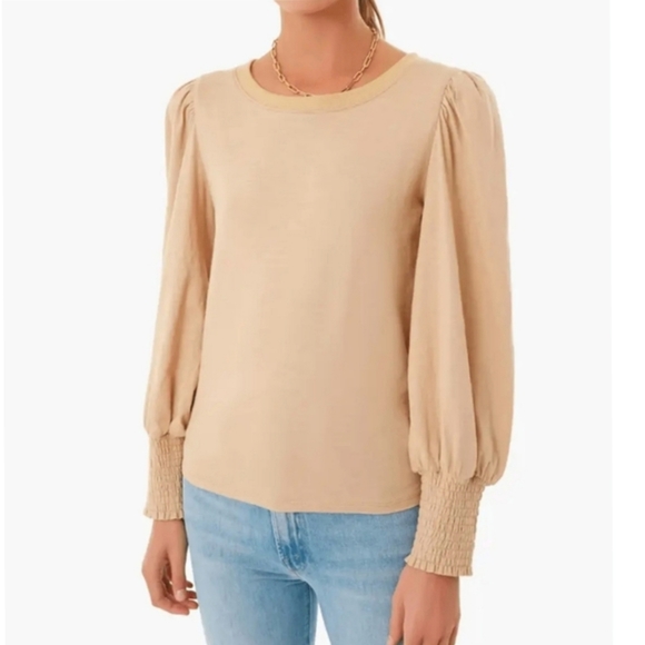 Pomander Place Tops - Pomander Place Tuckernuck Sand Whisp Lennon Puff Sleeve Crew Neck T-Shirt